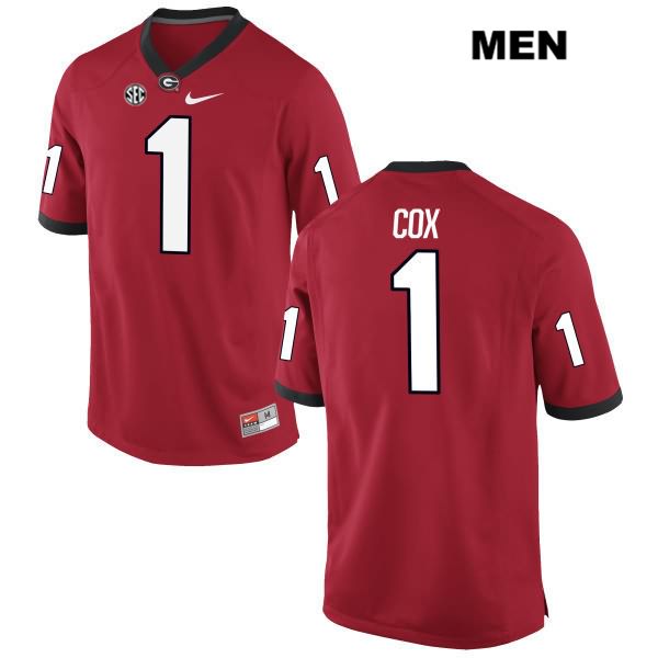 Georgia Bulldogs Men's Brenton Cox #1 NCAA Authentic Red Nike Stitched College Football Jersey TLR0556QZ